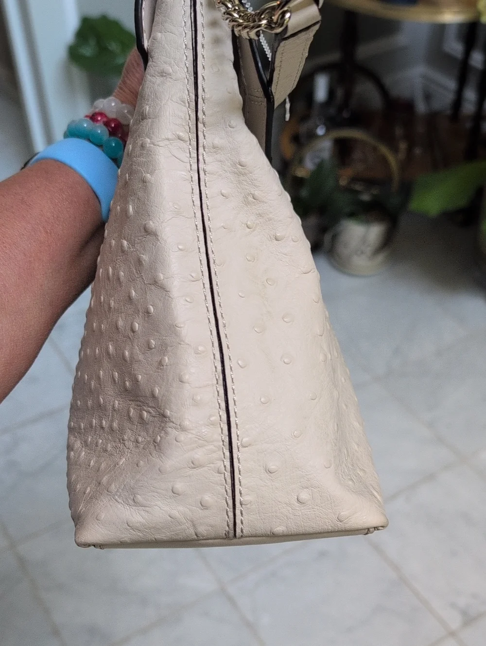 Kate Spade A La Vita Leena Ostrich Embossed Leather Shoulder Bag - Picture 5 of 10